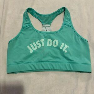Nike Dri-Fit “JUST DO IT.” Sports Bra – Teal – Size L